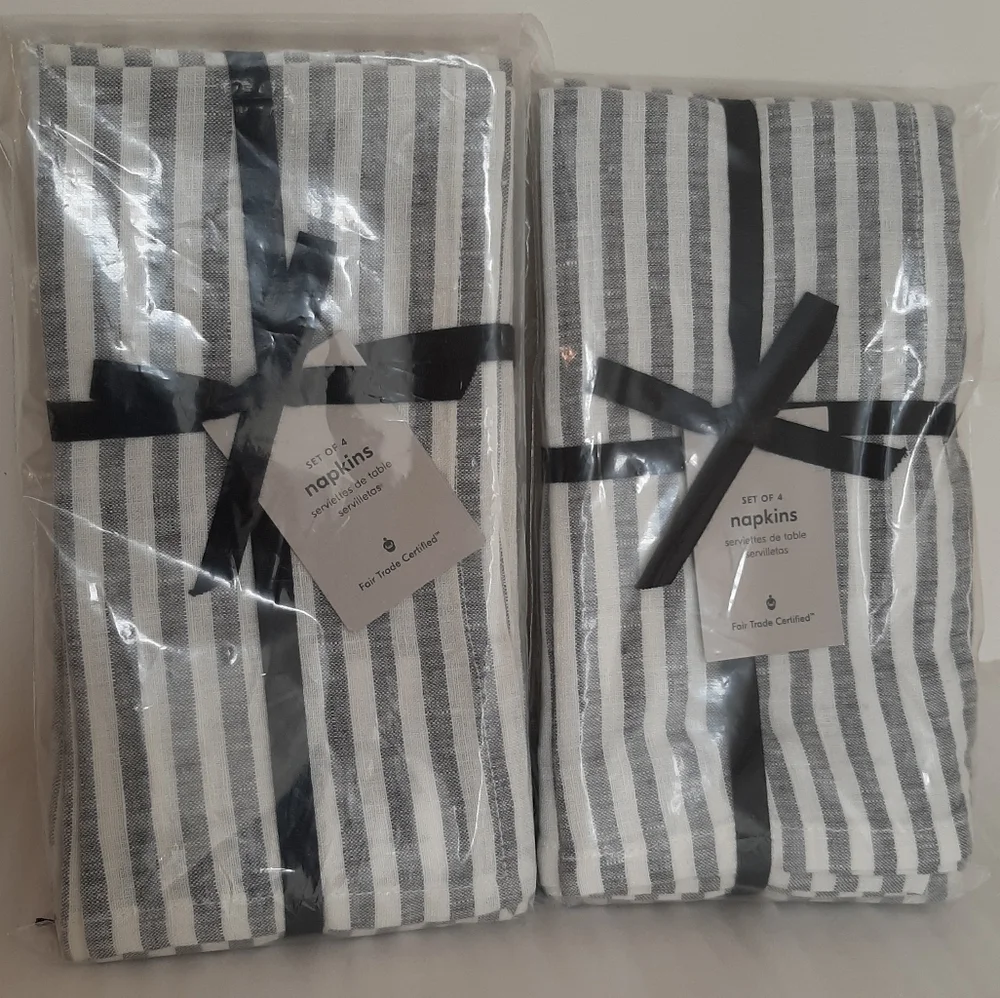 West Elm European Linen Stripe Napkins
